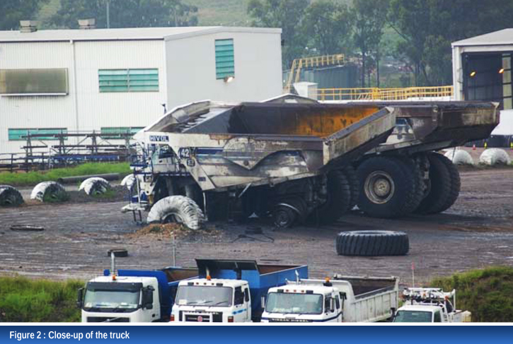 Lightning strikes stationary truck